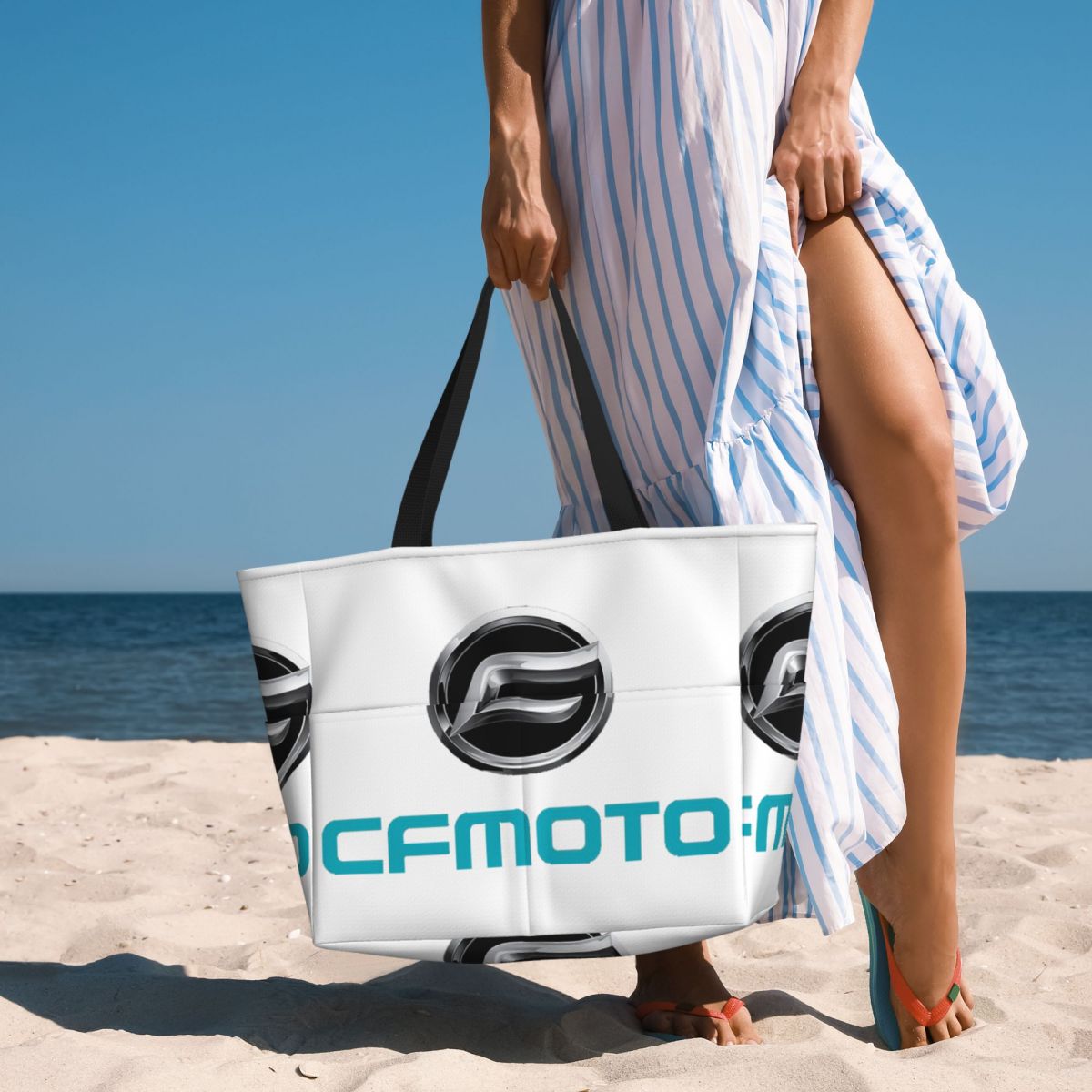 Yoga Fitness Logo - CFMoto Logo Motorcycle Beach Tote Bag