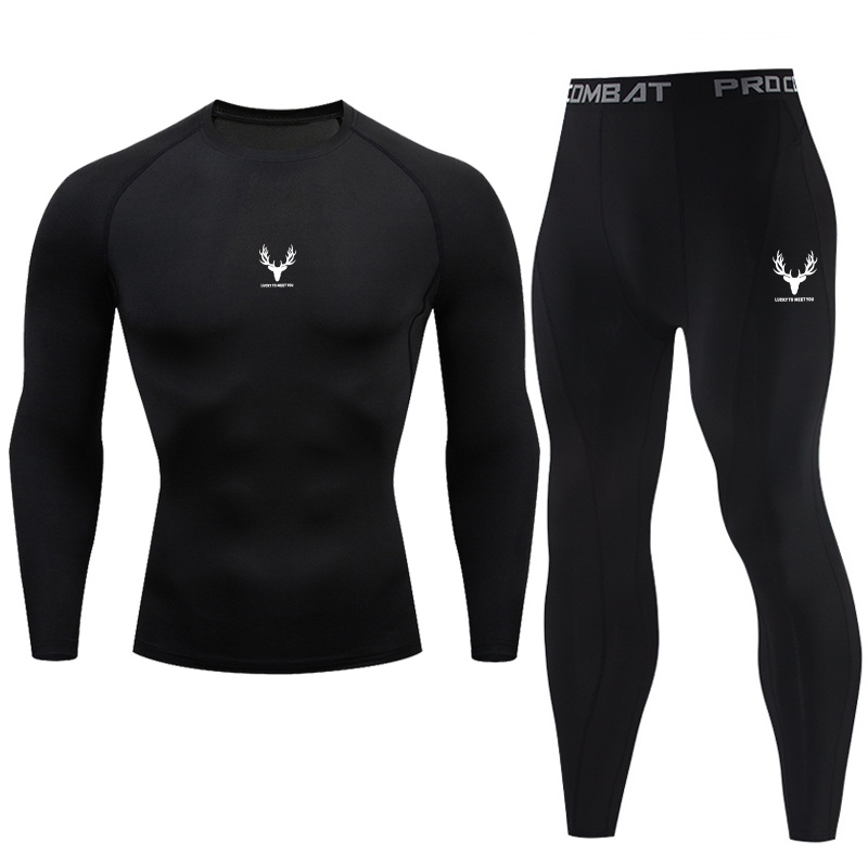 Yoga Fitness Training - Men's tight fitting sportswear set fitness