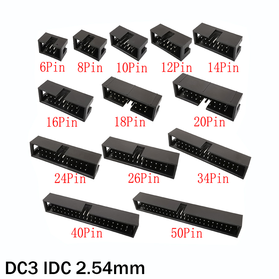 10Pcs DC3 6P~50Pin IDC 2.54mm  - Dip Bar Parallel recension och pris