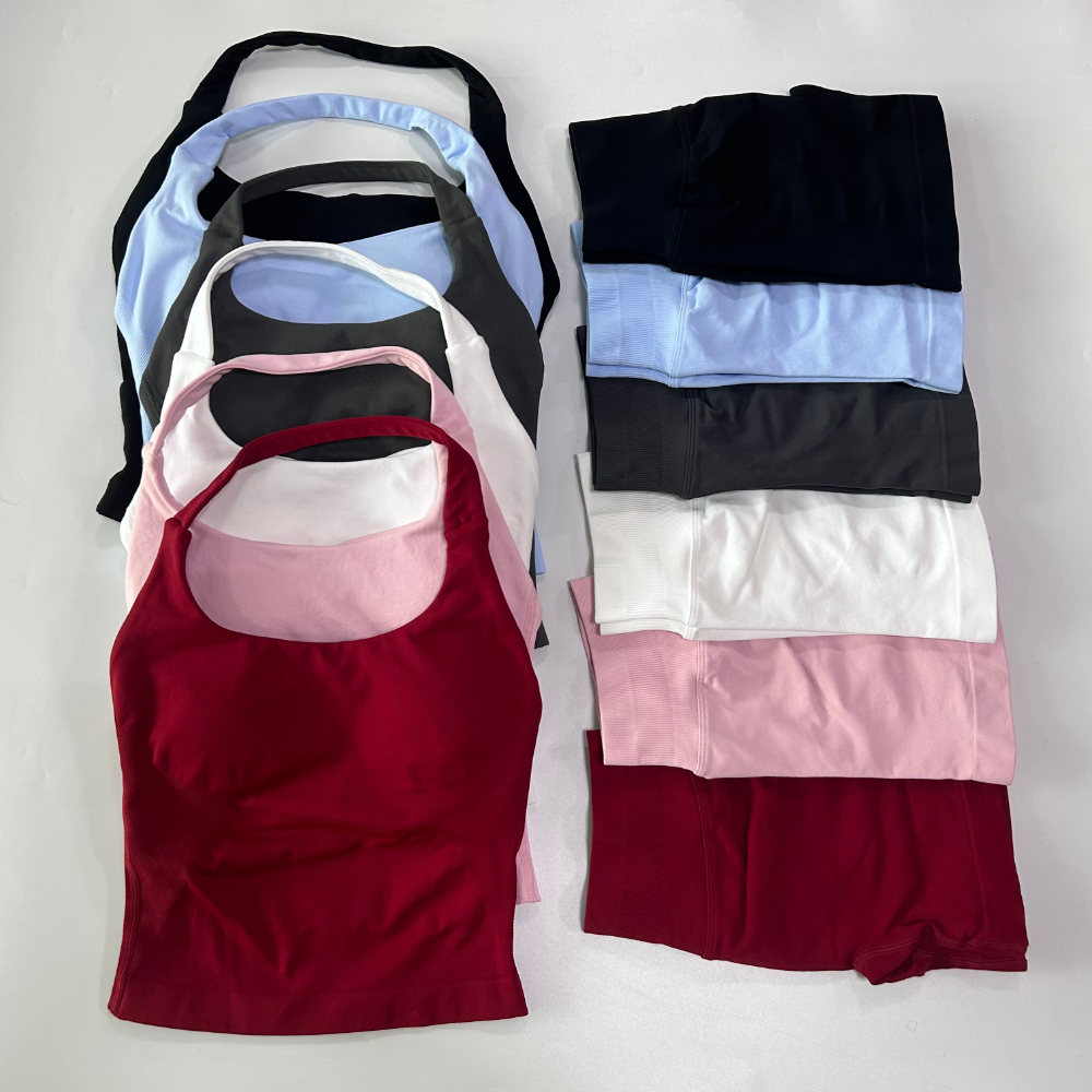 No Logo Women Gym Set Halter T - Yoga Fitness Logo recension och pris