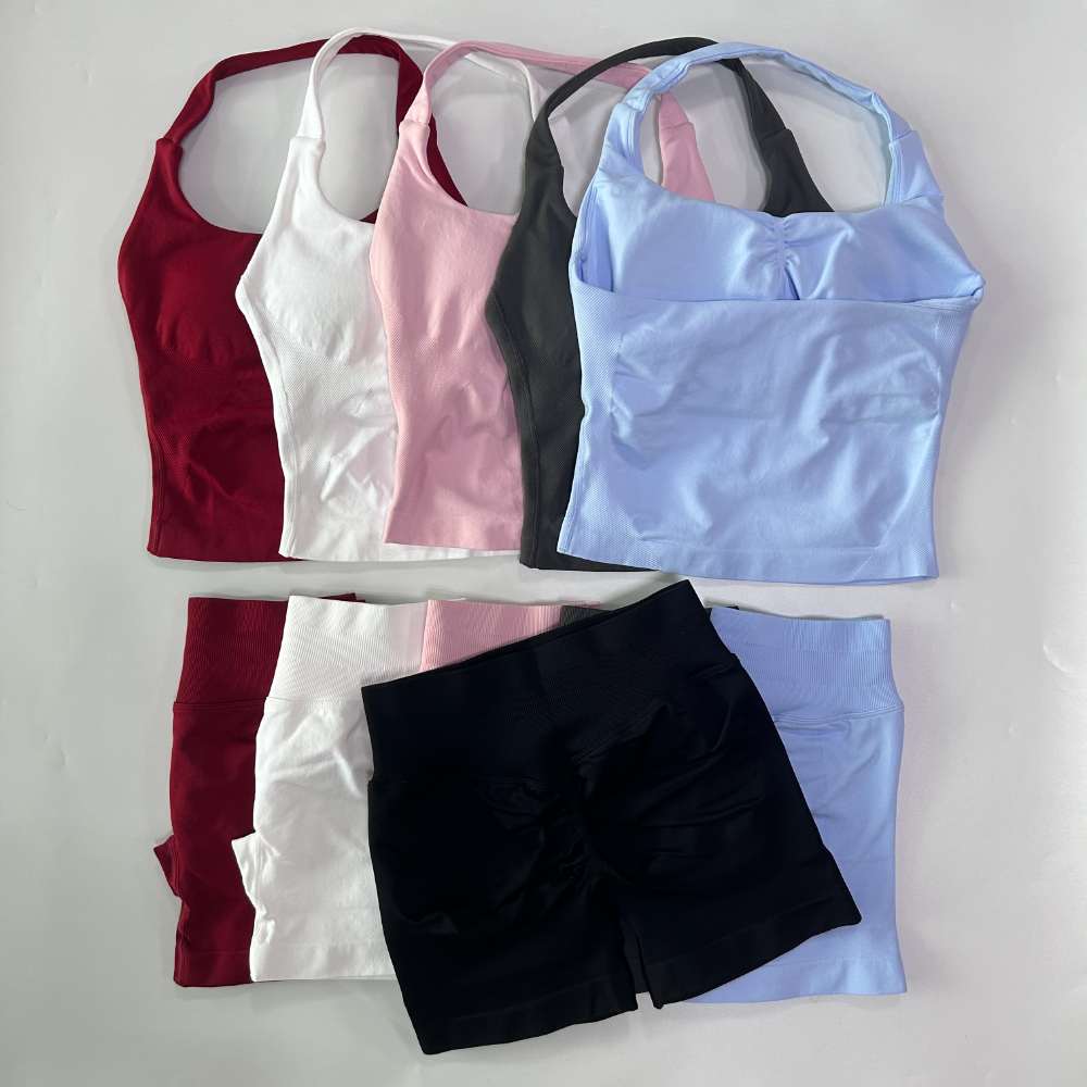 No Logo Women Gym Set Halter T - Yoga Fitness Logo recension och pris
