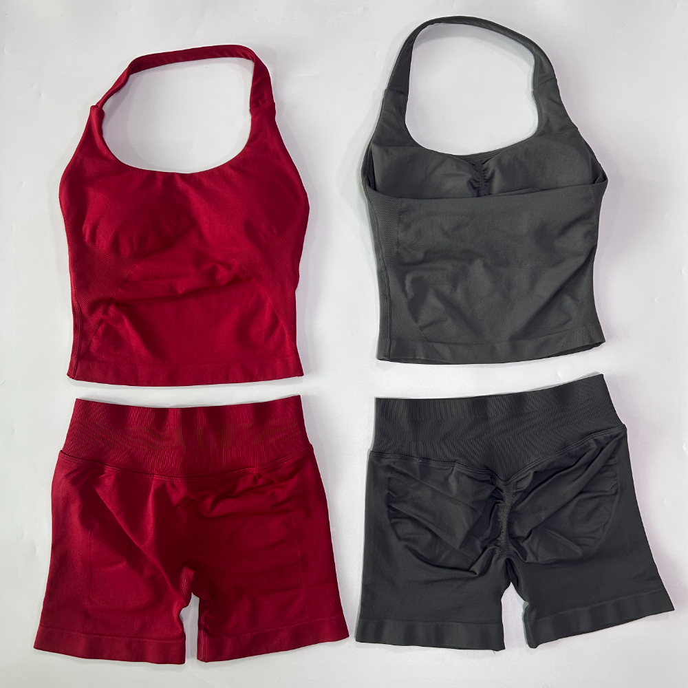 No Logo Women Gym Set Halter T - Yoga Fitness Logo recension och pris