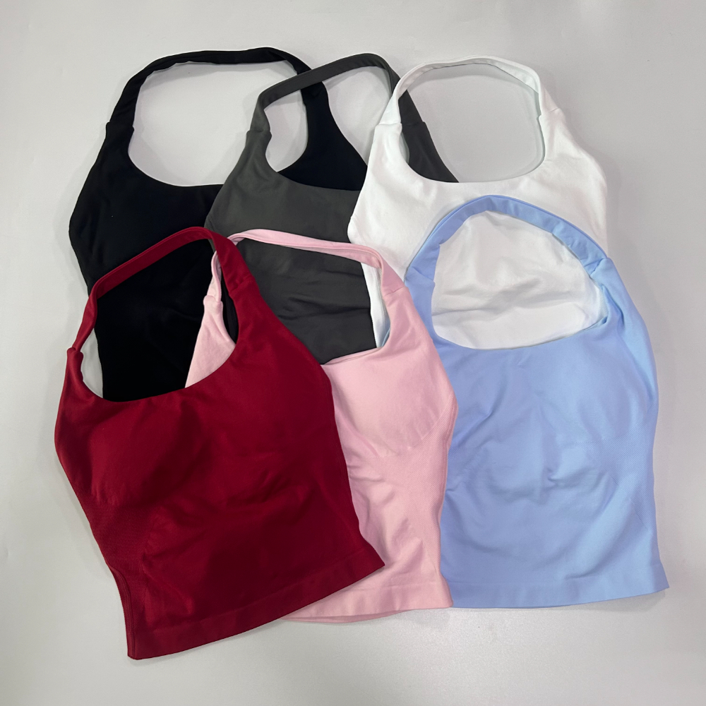 No Logo Women Gym Set Halter T - Yoga Fitness Logo recension och pris