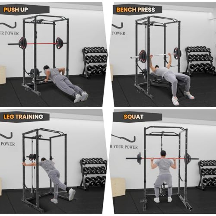 1600 Lbs Power Rack for Home G - Lat Pulldown Bar recension och pris