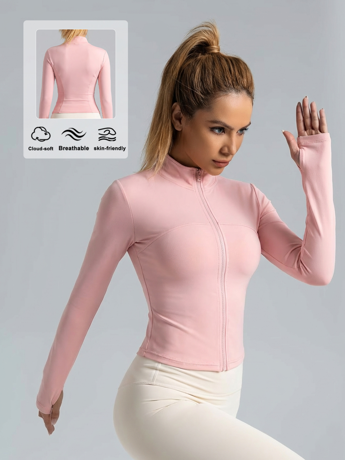New Women Light pink Yoga Coat - Yoga & Fitness With Denise recension och pris