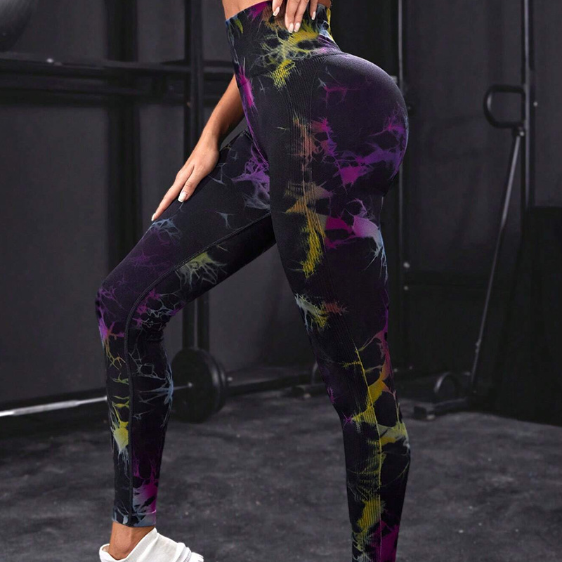 New Tie Dye Print Leggings Wom - Yoga Fitness Training recension och pris