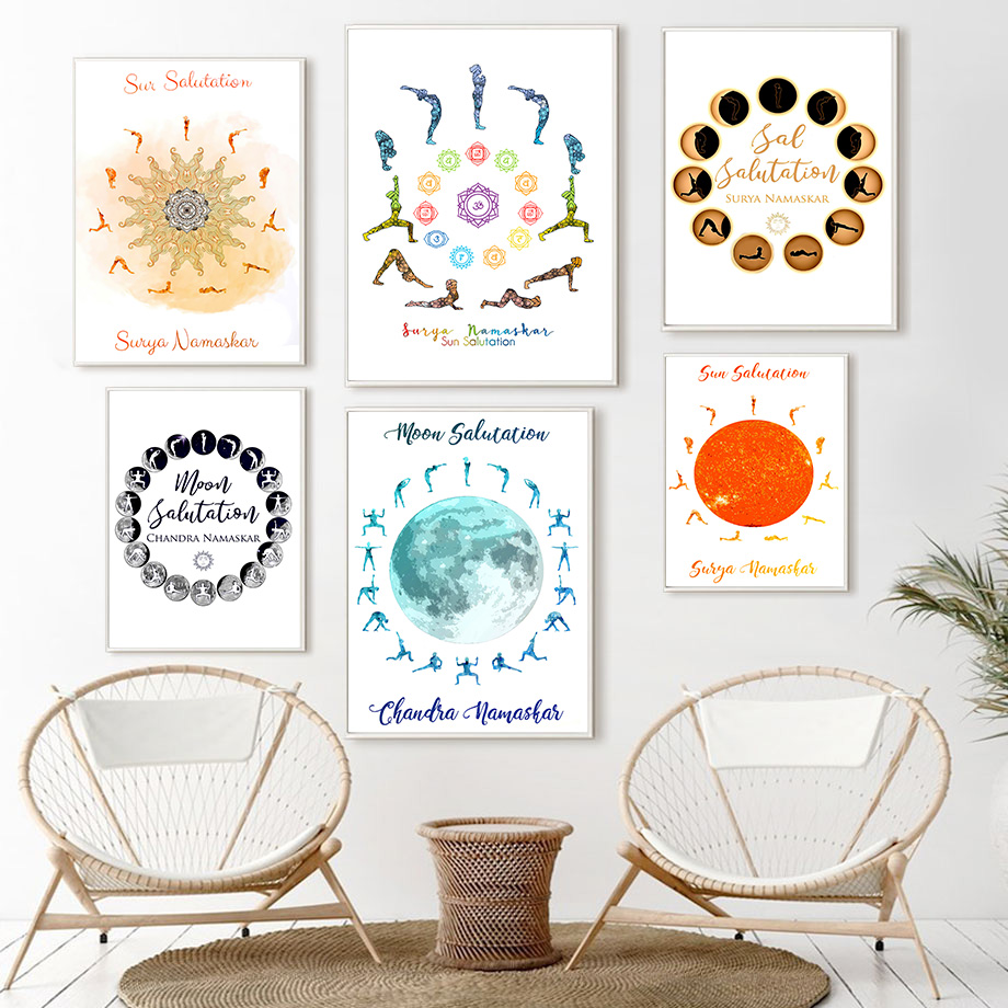 Yoga Pose Sun Moon Salutation  - Yoga Fitness Rooms recension och pris