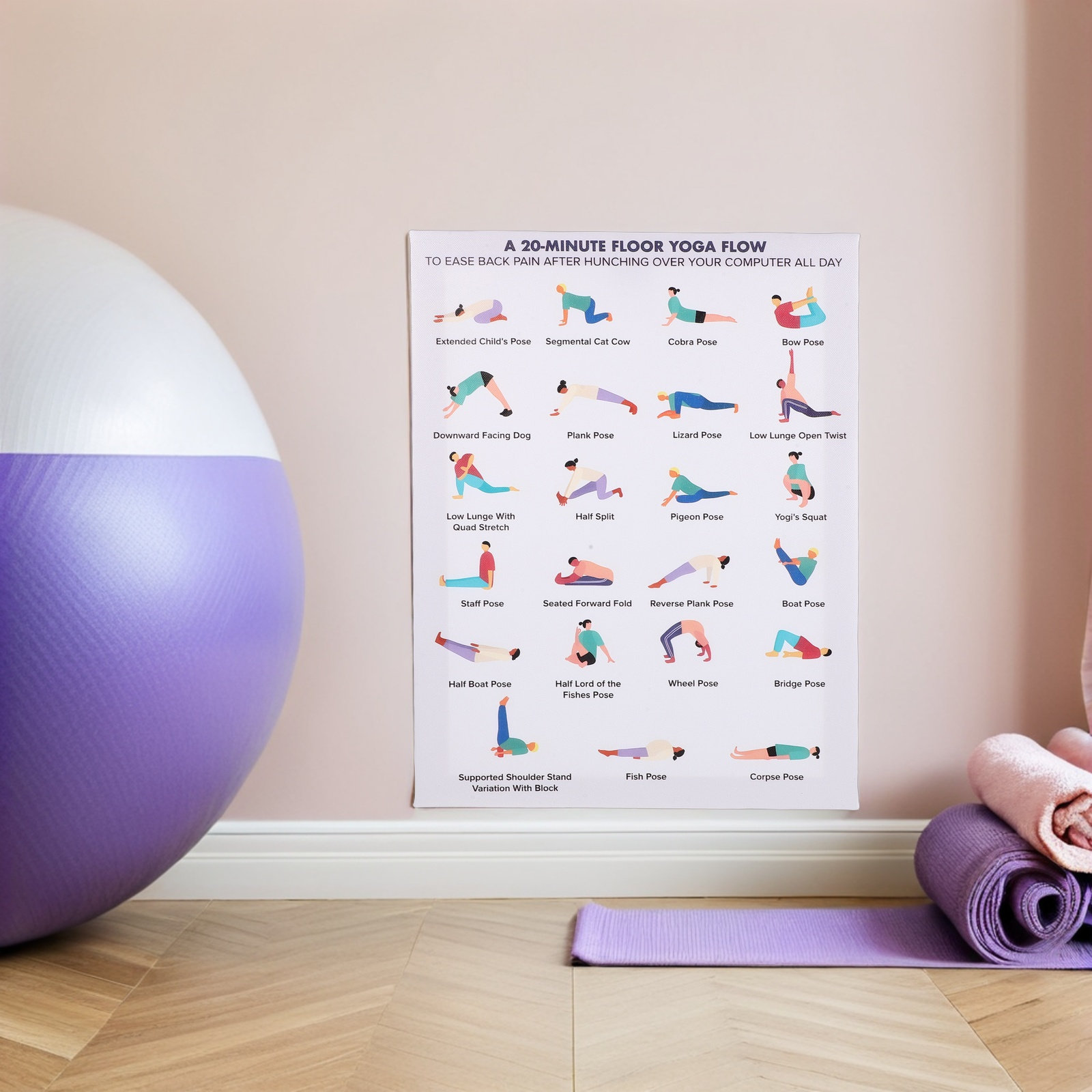 Yoga Poster Wall Art Set 3 Pie - Yoga Fitness Rooms recension och pris