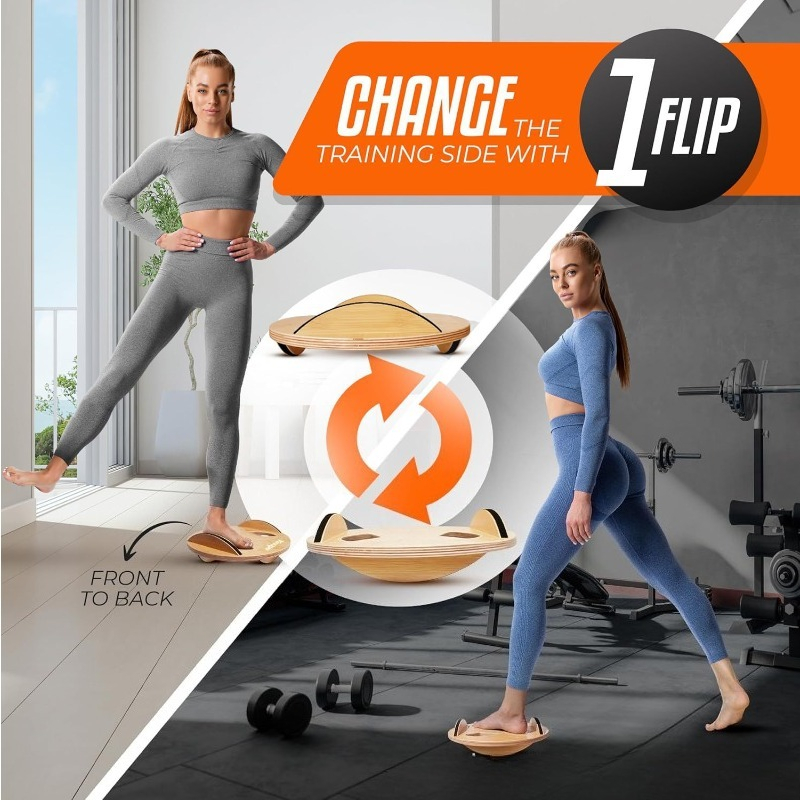 Wooden Fitness Balance Board A - Yoga Fitness Training recension och pris