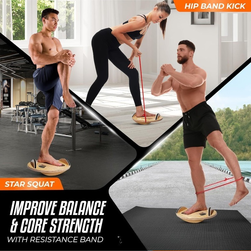 Wooden Fitness Balance Board A - Yoga Fitness Training recension och pris