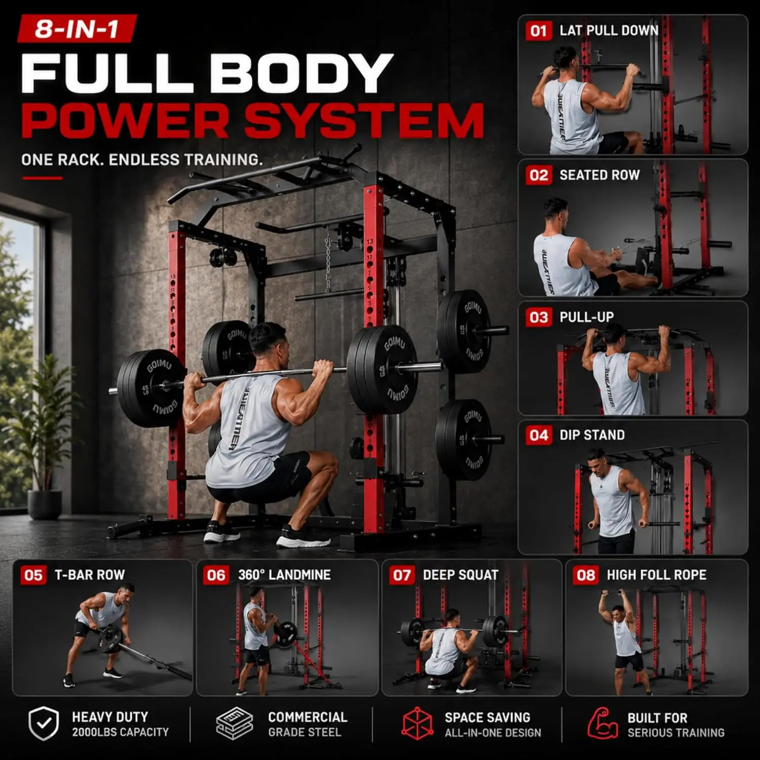 Garvee 1200LBS Heavy Duty Squa - Lat Pulldown Bar recension och pris