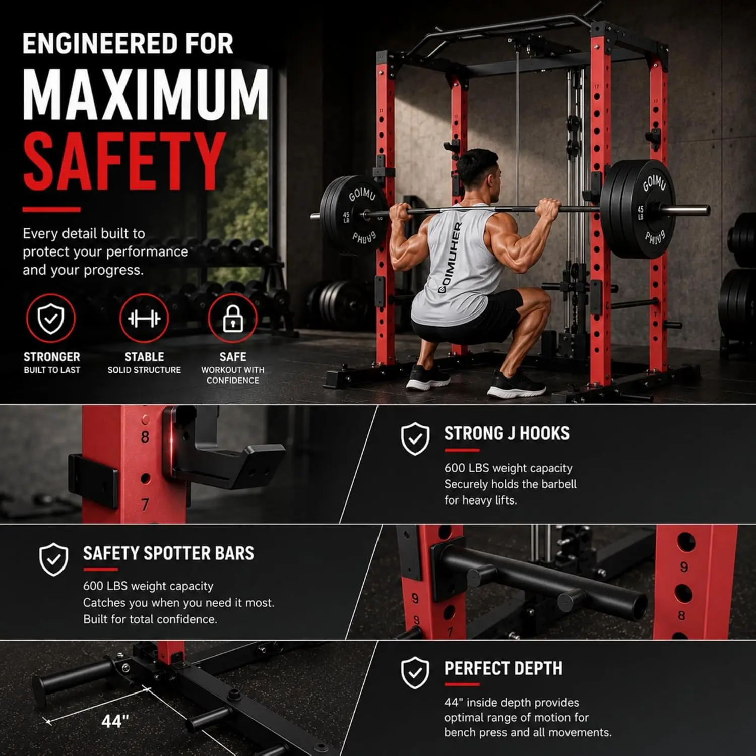 Garvee 1200LBS Heavy Duty Squa - Lat Pulldown Bar recension och pris