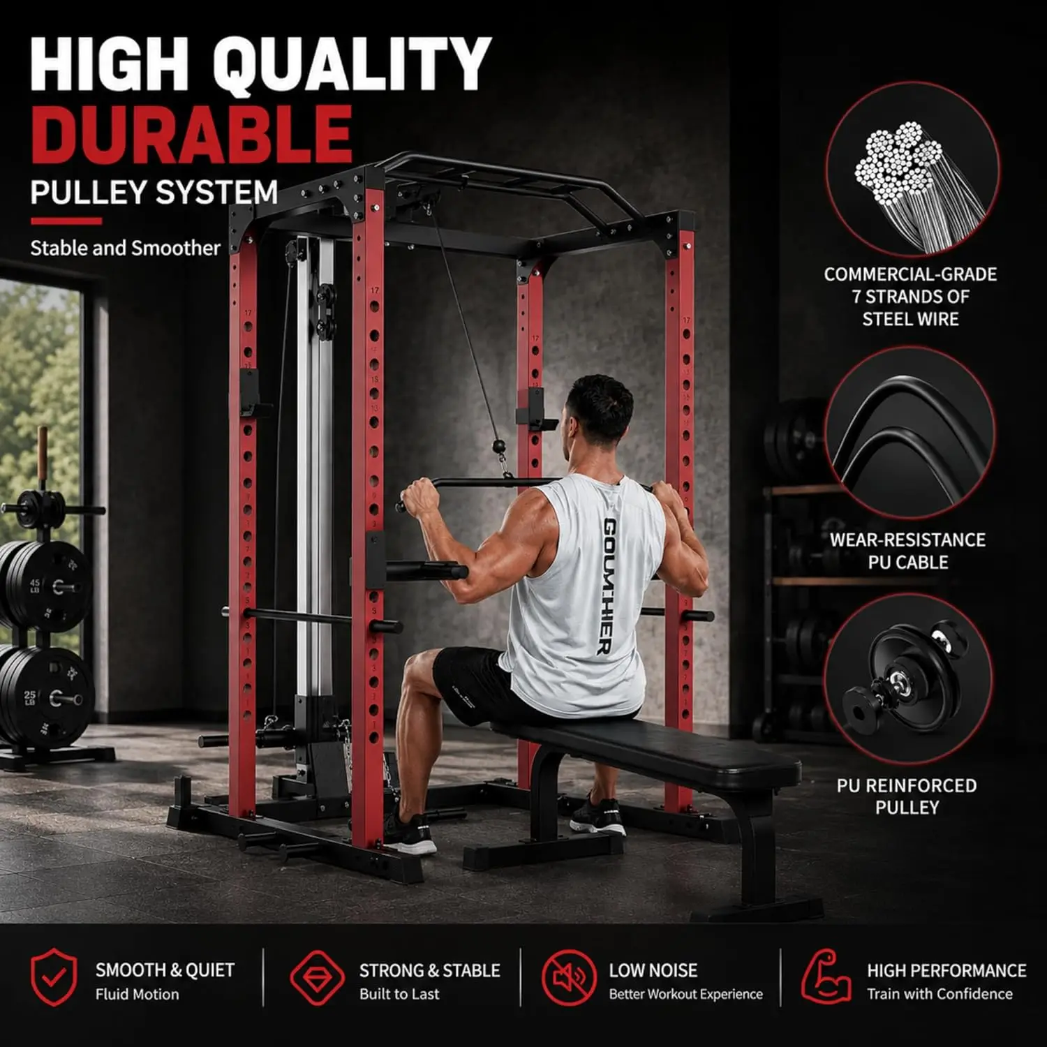 Garvee 1200LBS Heavy Duty Squa - Lat Pulldown Bar recension och pris