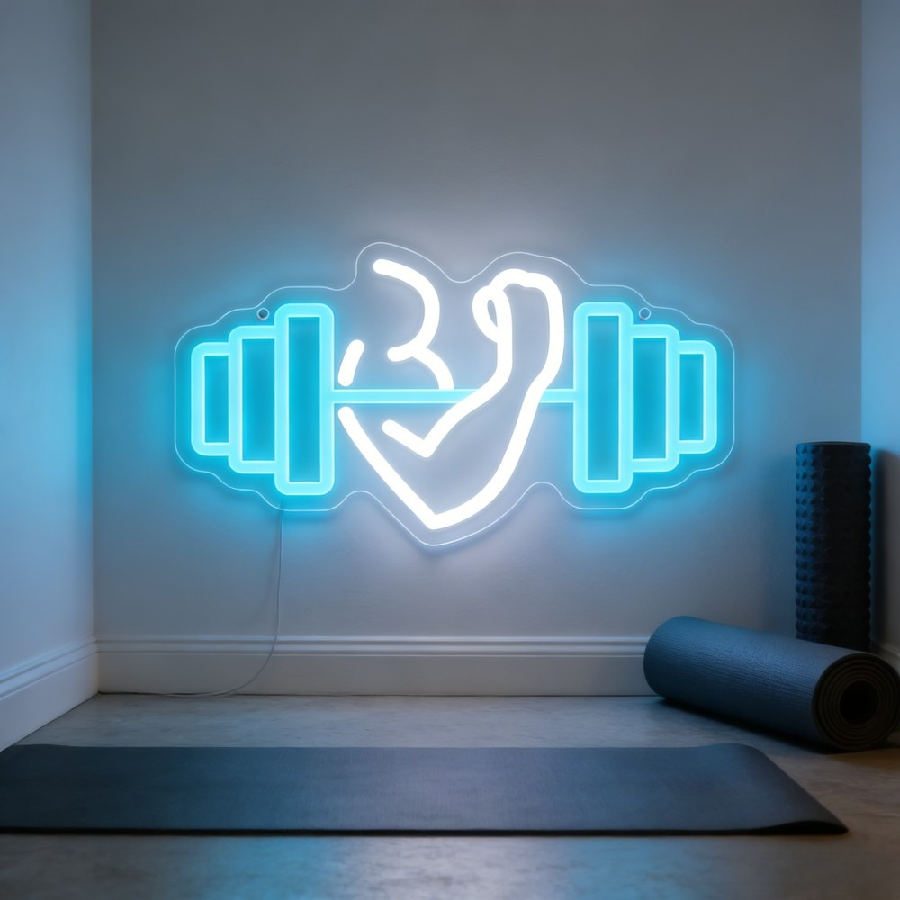 Bicep Dumbbell Neon Sign LED W - Yoga Fitness Rooms recension och pris