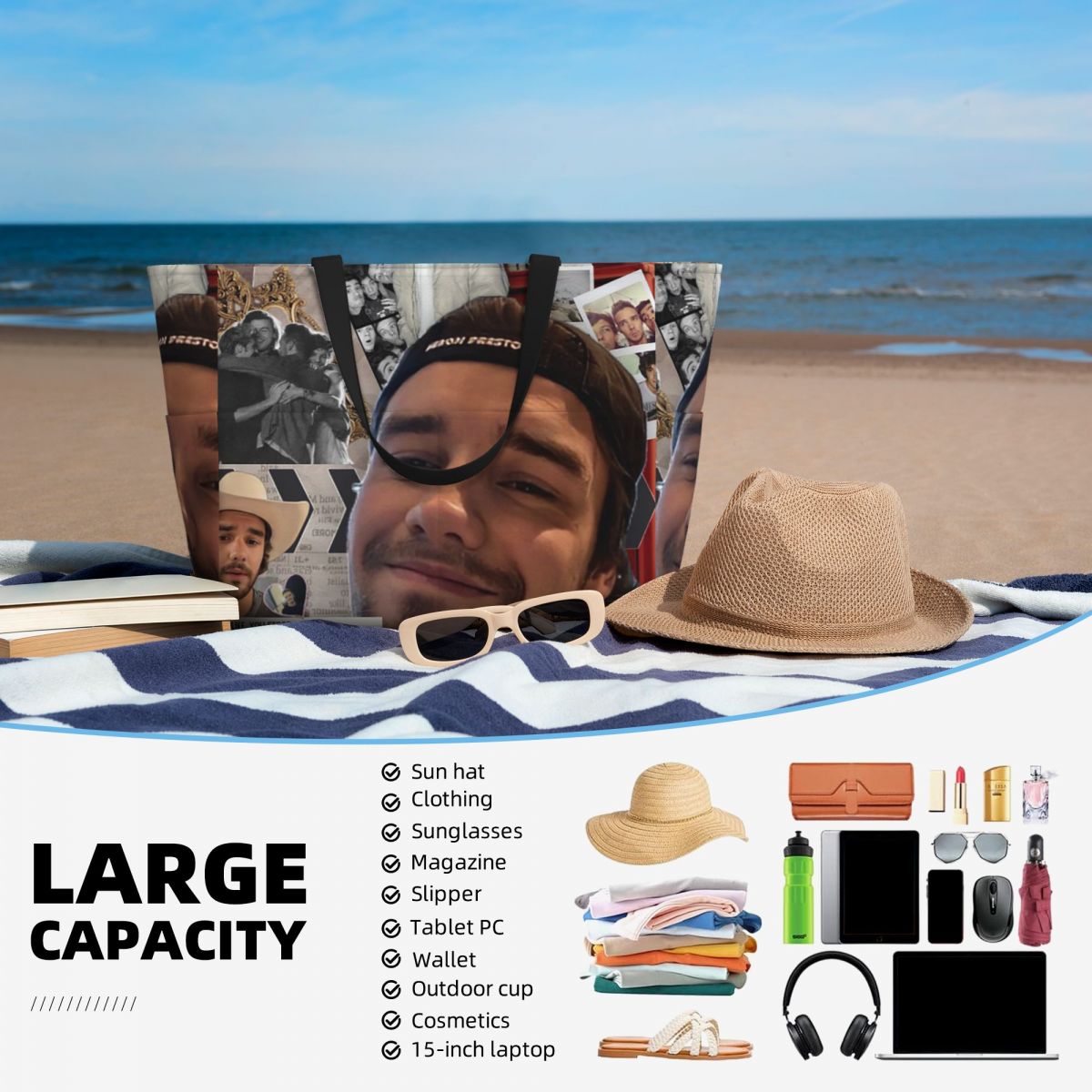 Liam Payne Photo Collage Beach - Yoga Fitness Photos recension och pris